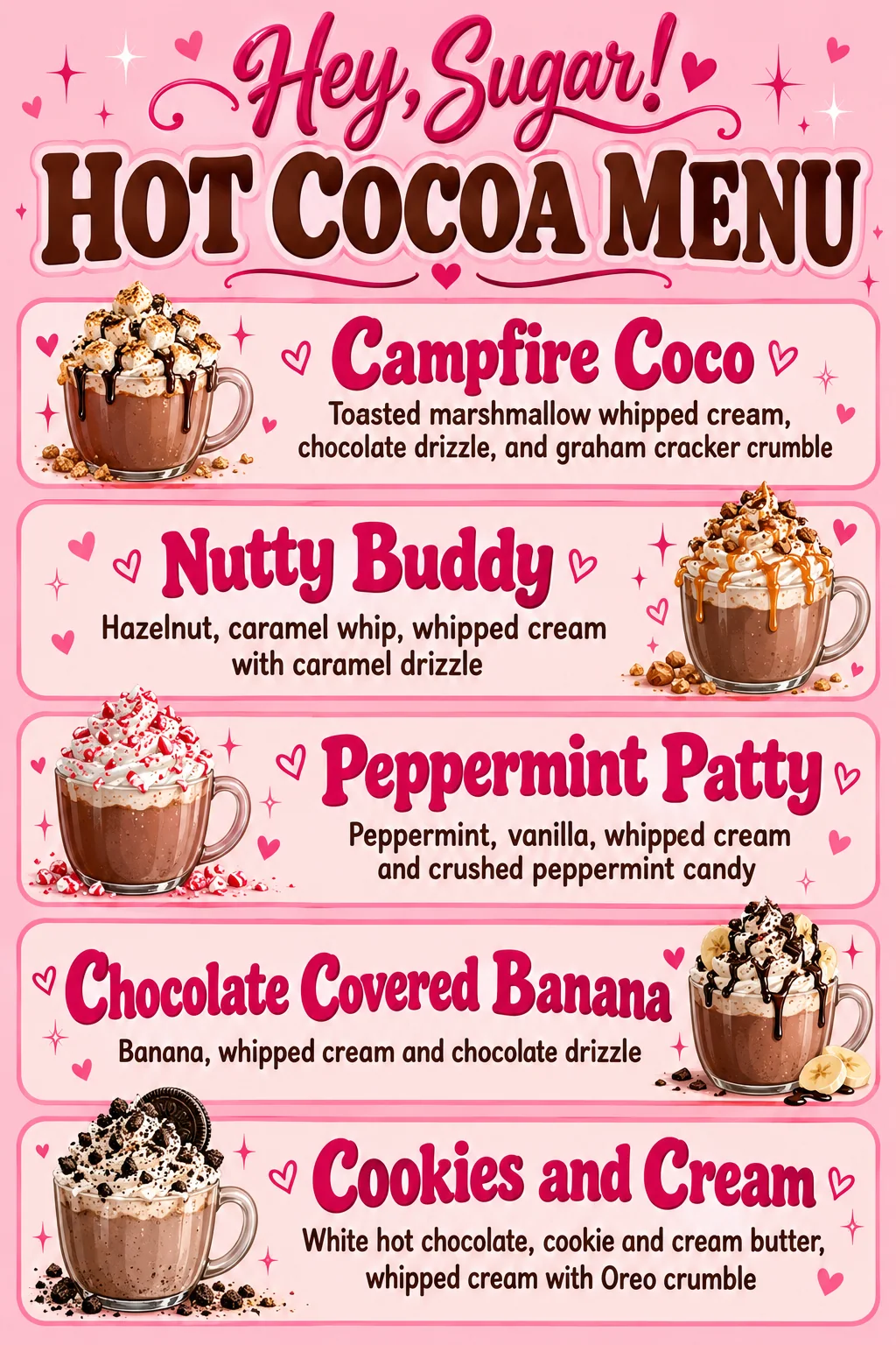 Hot Cocoa Menu